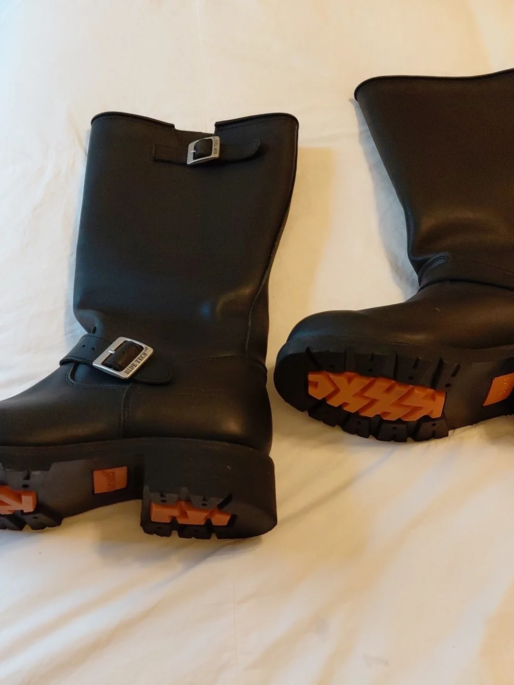 Men's Ride Tecs 1443 Engineer Piked Pull On Motorcycle Biker Boot Sz 9.5 Black